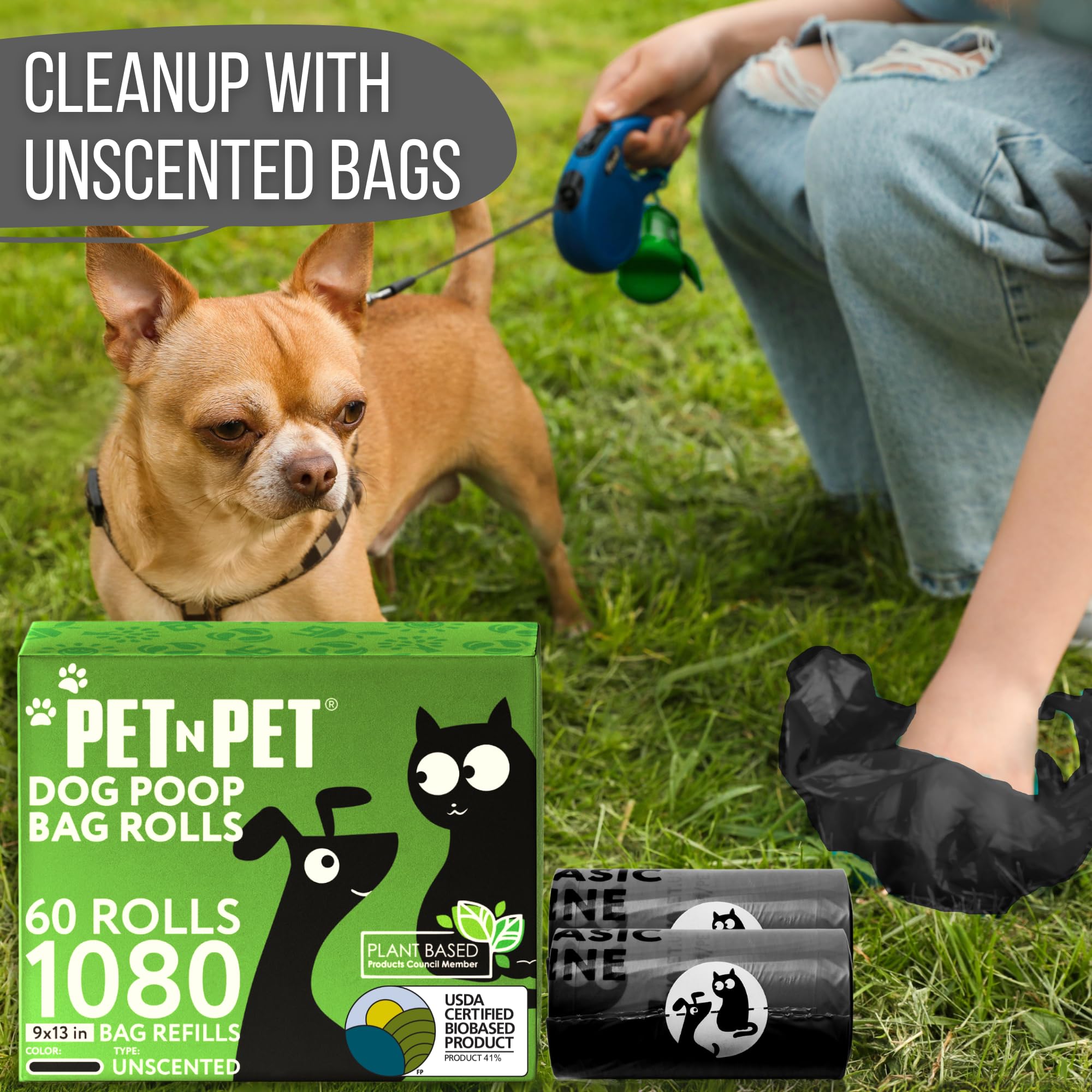 PET N PET used during a dog walk demonstrating convenience and cleanliness