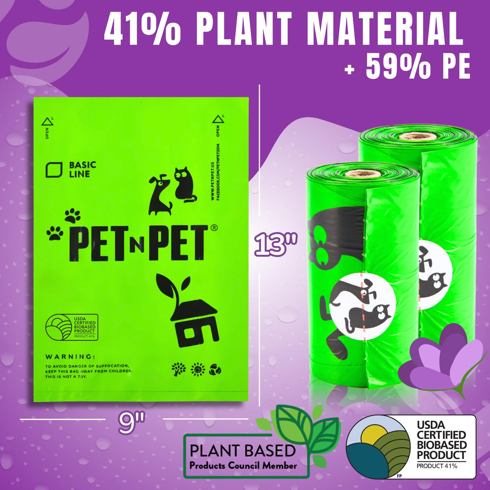 PET N PET rollo desenrollado con bolsas listas para dispensar