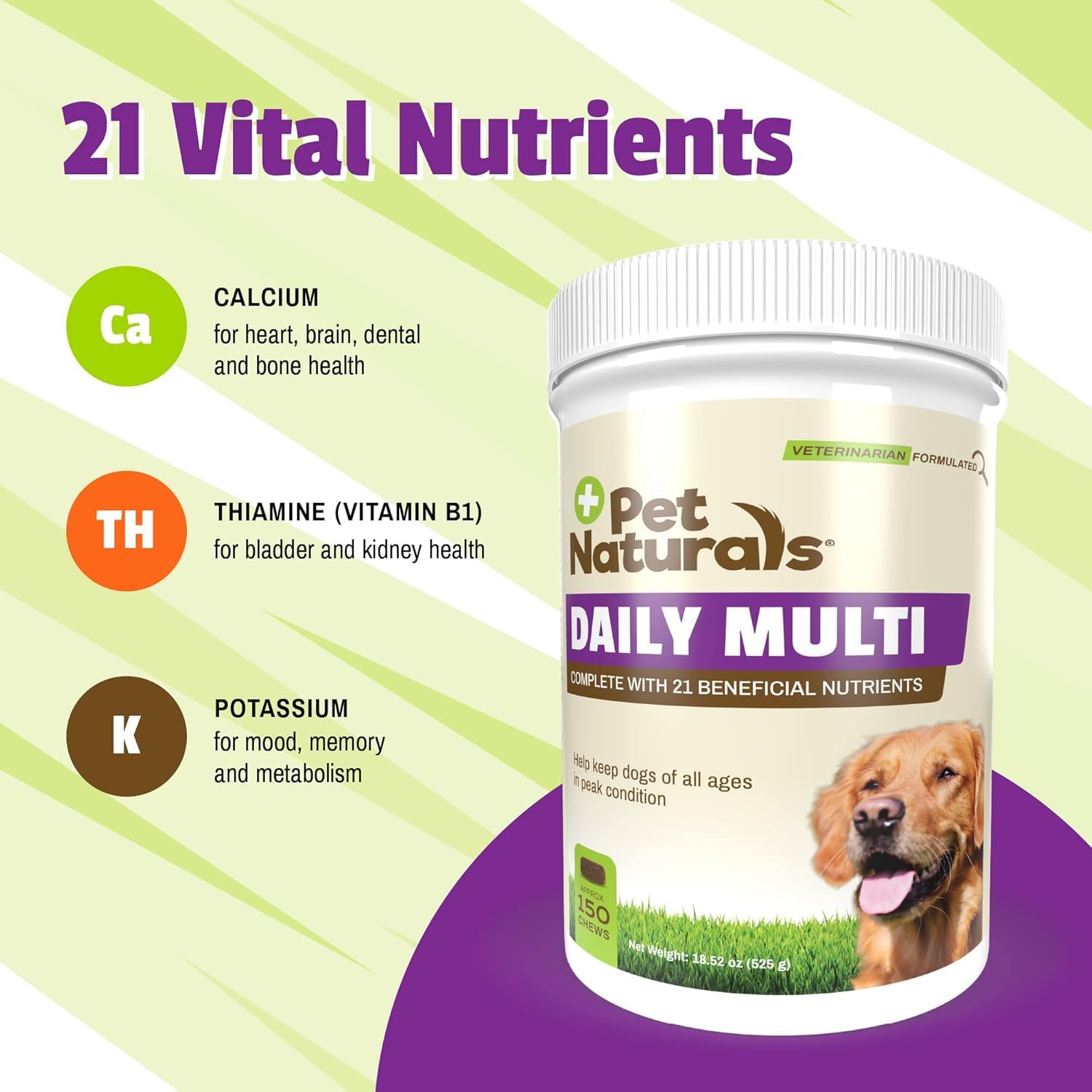 Pet Naturals soft chew close-up highlighting texture and veggie flavor appeal