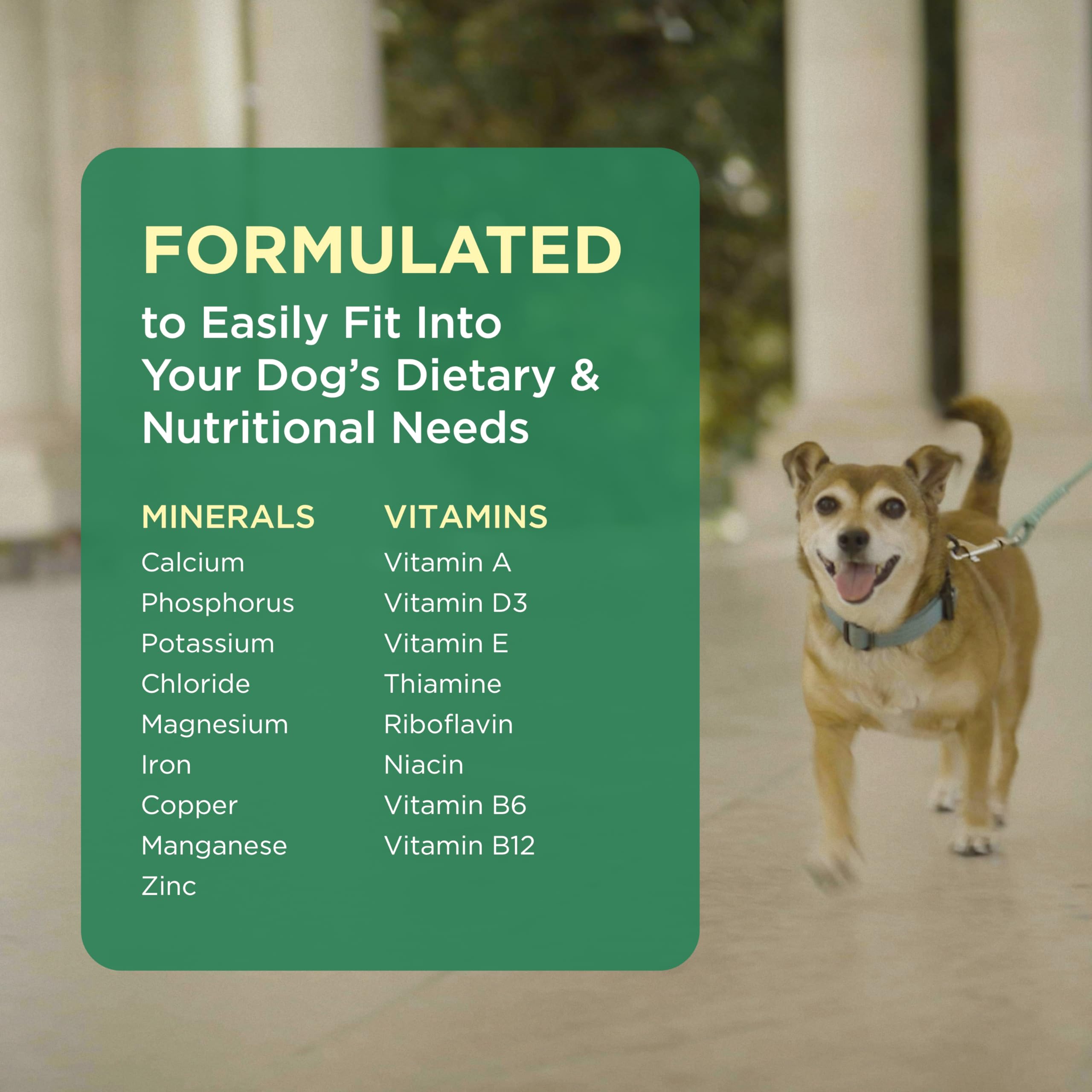Pet-Tabs comprimido desmenuzado sobre alimento para mezclar y asegurar consumo