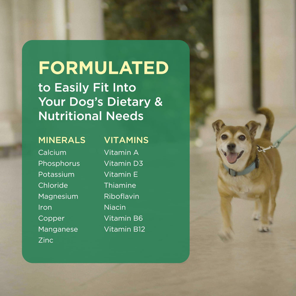 Pet-Tabs comprimido desmenuzado sobre alimento para mezclar y asegurar consumo