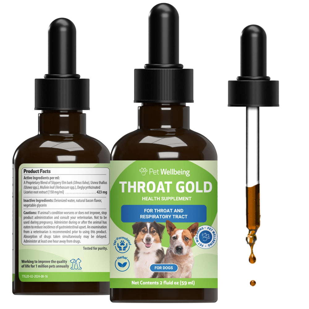 Pet Wellbeing frontal del envase mostrando 2 oz y beneficio de alivio