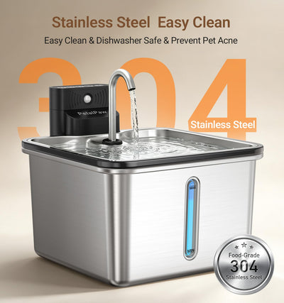 PETALPAW stainless parts on dishwasher rack for easy sanitary cleaning