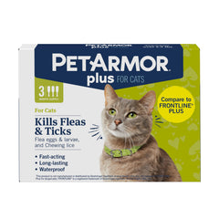 PetArmor plus empaque frontal mostrando protección mensual