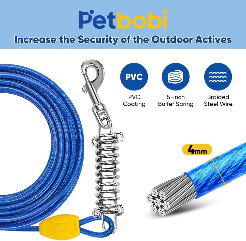 Petbobi close-up of 4-inch shock spring absorbing sudden pulls