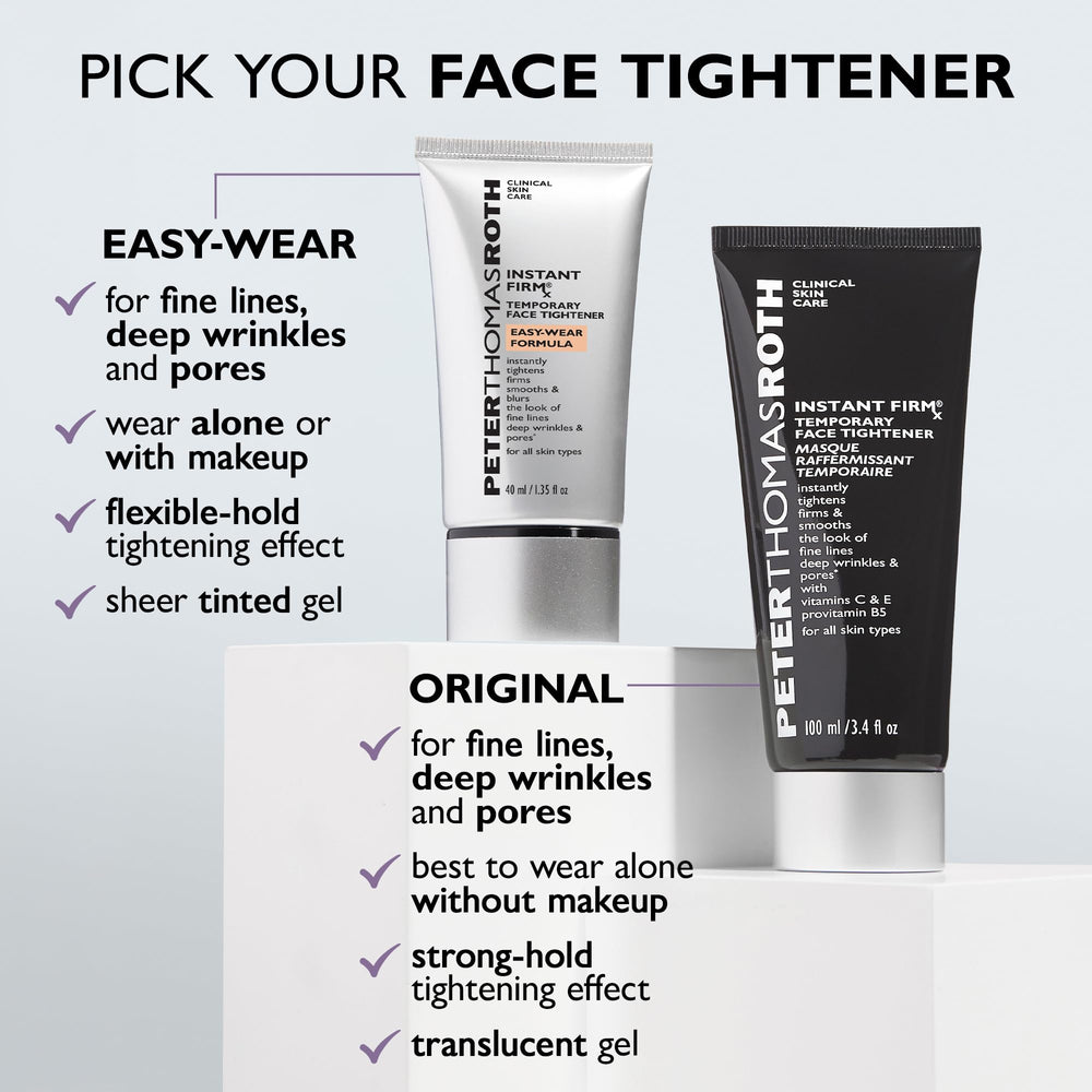 Peter Thomas Roth aplicación en la frente ilustrando efecto tensado inmediato
