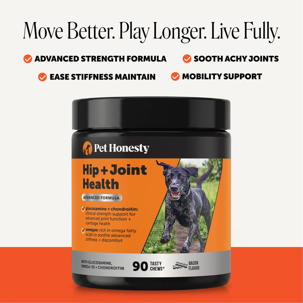 Pet Honesty etiqueta de ingredientes con glucosamina y condroitina listadas