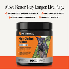 Pet Honesty etiqueta de ingredientes con glucosamina y condroitina listadas