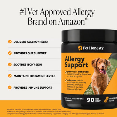 Pet Honesty etiqueta con lista de ingredientes clave que aporta transparencia y calidad
