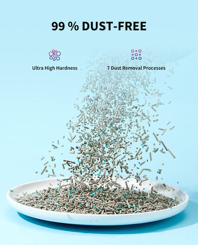 PETKIT clump demonstration with scoop showing firm clumps for faster cleaning