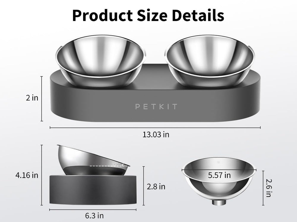 PETKIT comedero ajustado a 15° facilitando la postura al comer