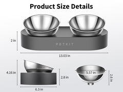 PETKIT comedero ajustado a 15° facilitando la postura al comer