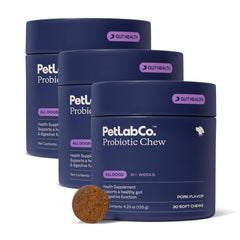 PetLab Co. empaque frontal mostrando el frasco y marca para confianza
