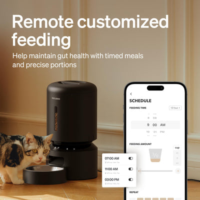 PETLIBRO app screen controlling feeding schedule remotely for reliable meal management