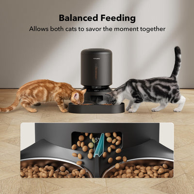 PETLIBRO portion size comparison showing adjustable servings to prevent overfeeding
