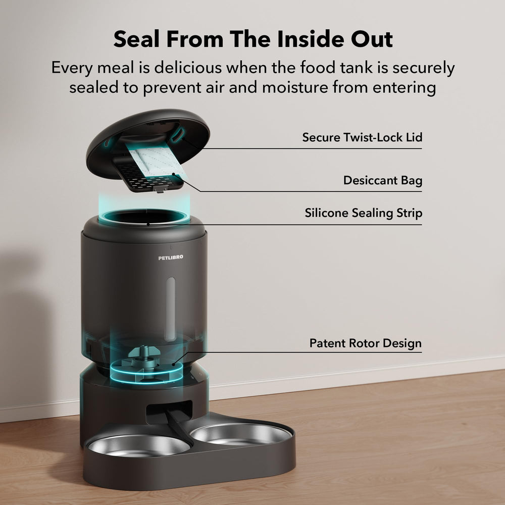 PETLIBRO voice recording button on feeder enabling personalized calls benefit