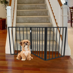PETMAKER gate placed at top of stairs providing a safe pet boundary without drilling