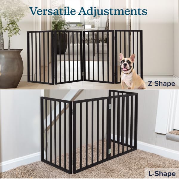 PETMAKER gate beside door frame showing size comparison and fit benefit