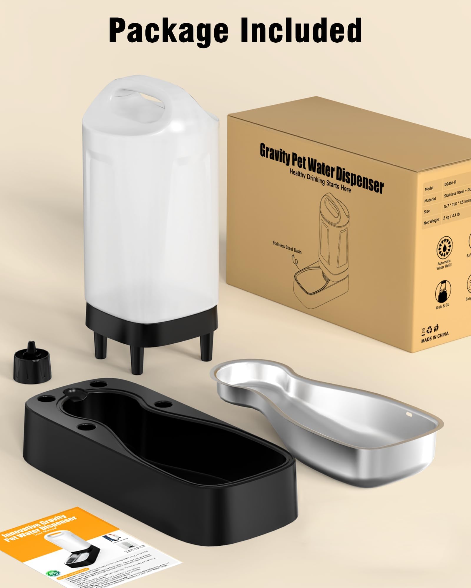 PETNF comparación de tamaño con una botella para visualizar la capacidad real