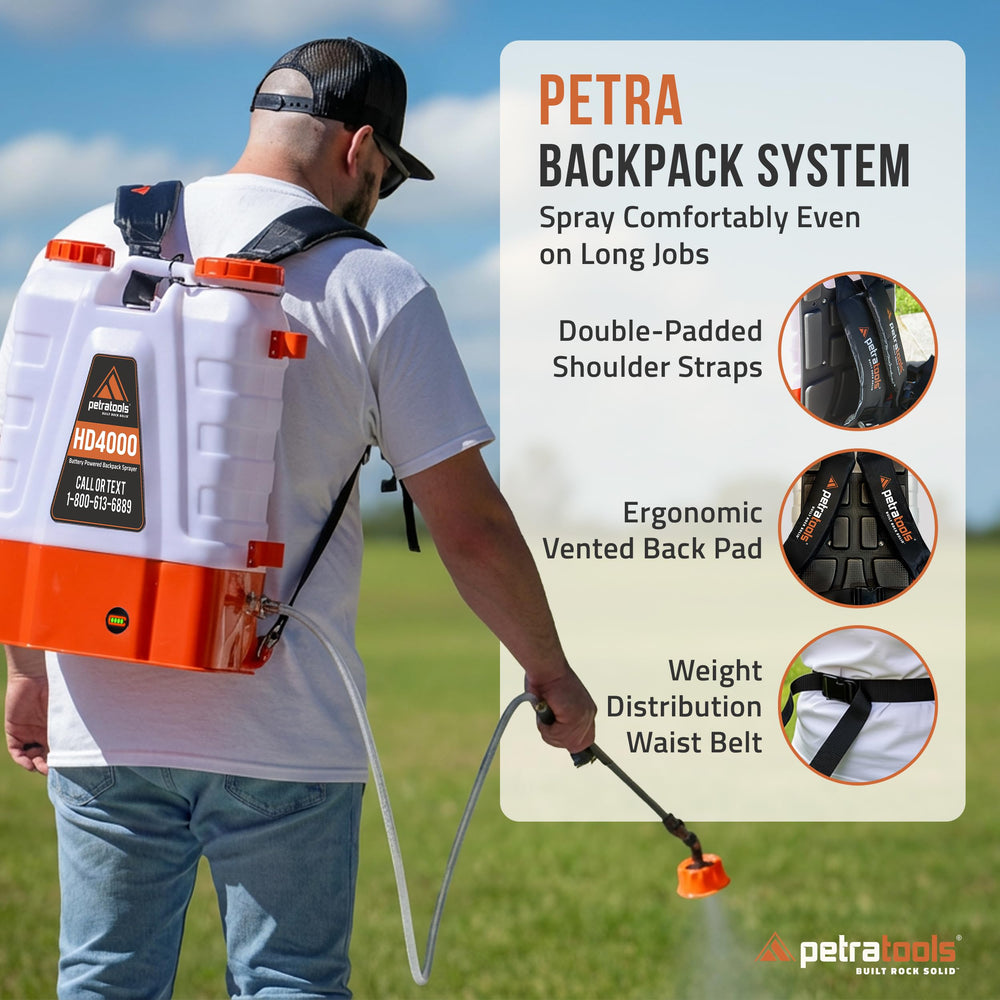 Petra extended 34.5-inch wand in use demonstrating reach and targeted spraying benefit