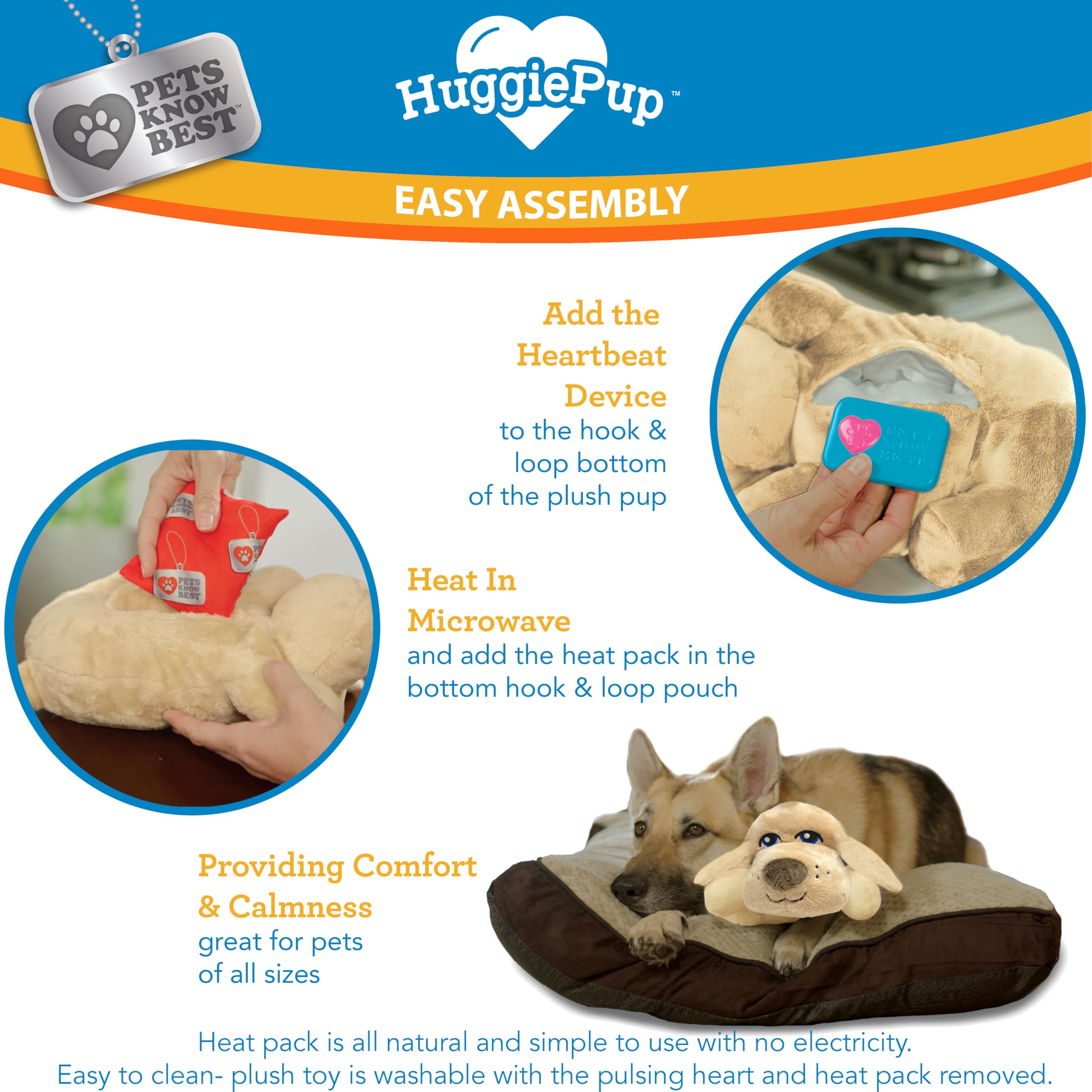 Pets Know Best HuggiePup bolsa térmica reutilizable insertada para calor