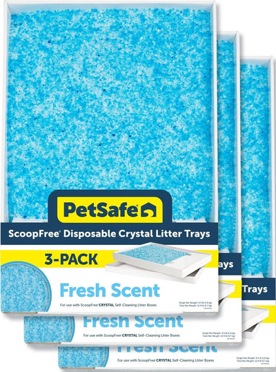 PetSafe bandeja frontal pack con cristales y sello perfumado para limpieza fácil