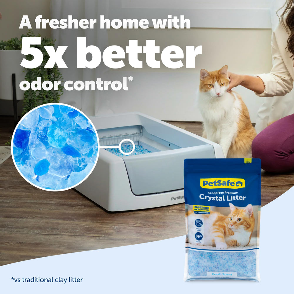 PetSafe textura cercana de cristales absorbentes que muestran alto poder de secado