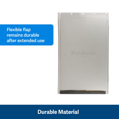 PetSafe solapa junto a una regla para comparar dimensiones