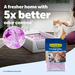 PetSafe primer plano de textura cristalina mostrando absorción rápida y sequedad
