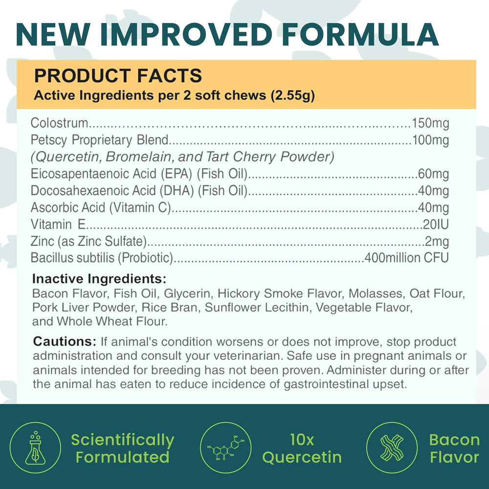 PetScy etiqueta con ingredientes clave y garantía de calidad