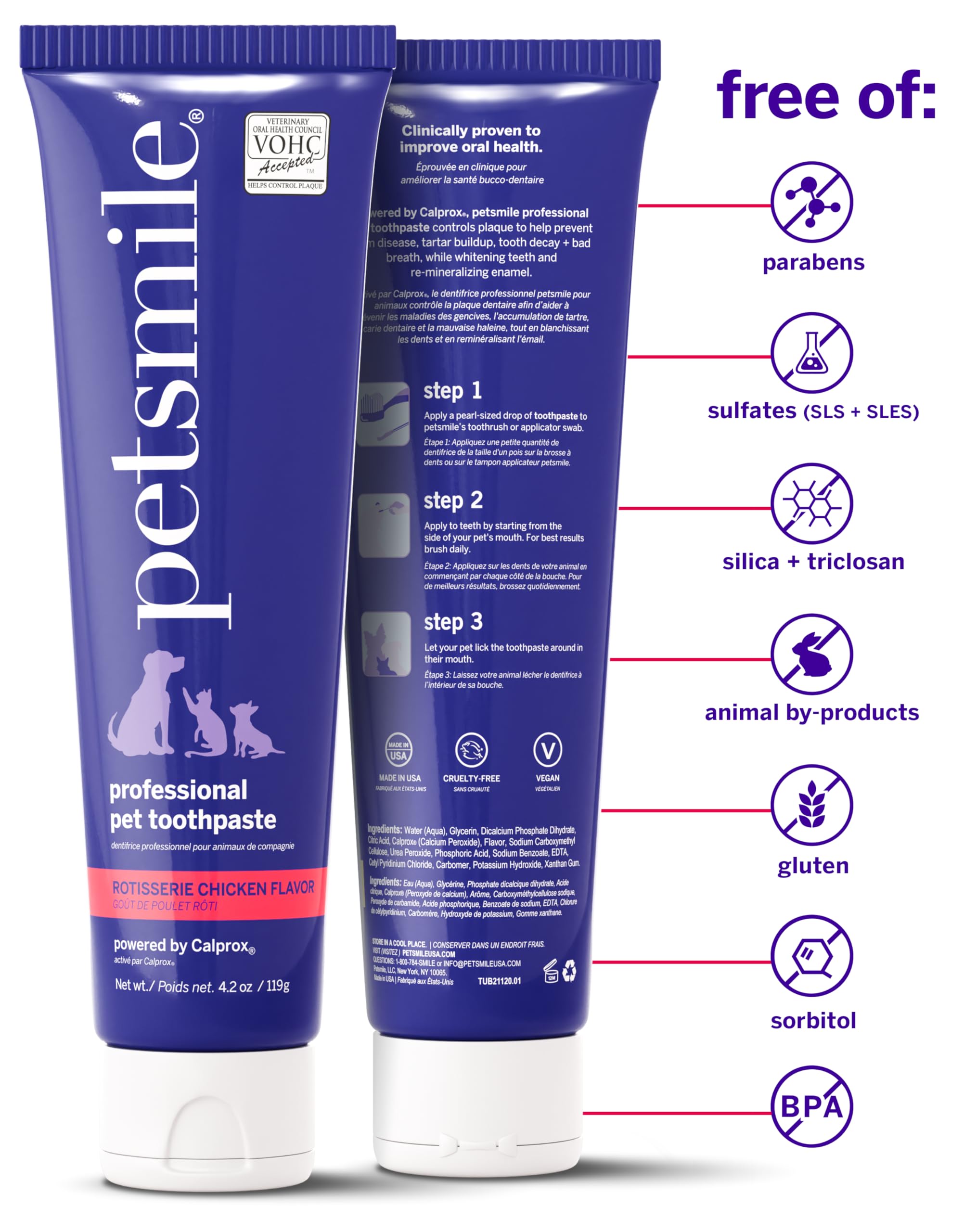 petsmile primer plano de textura cremosa que destaca fórmula no abrasiva y aceptación