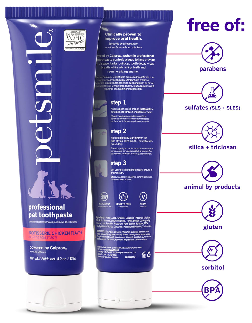petsmile primer plano de textura cremosa que destaca fórmula no abrasiva y aceptación