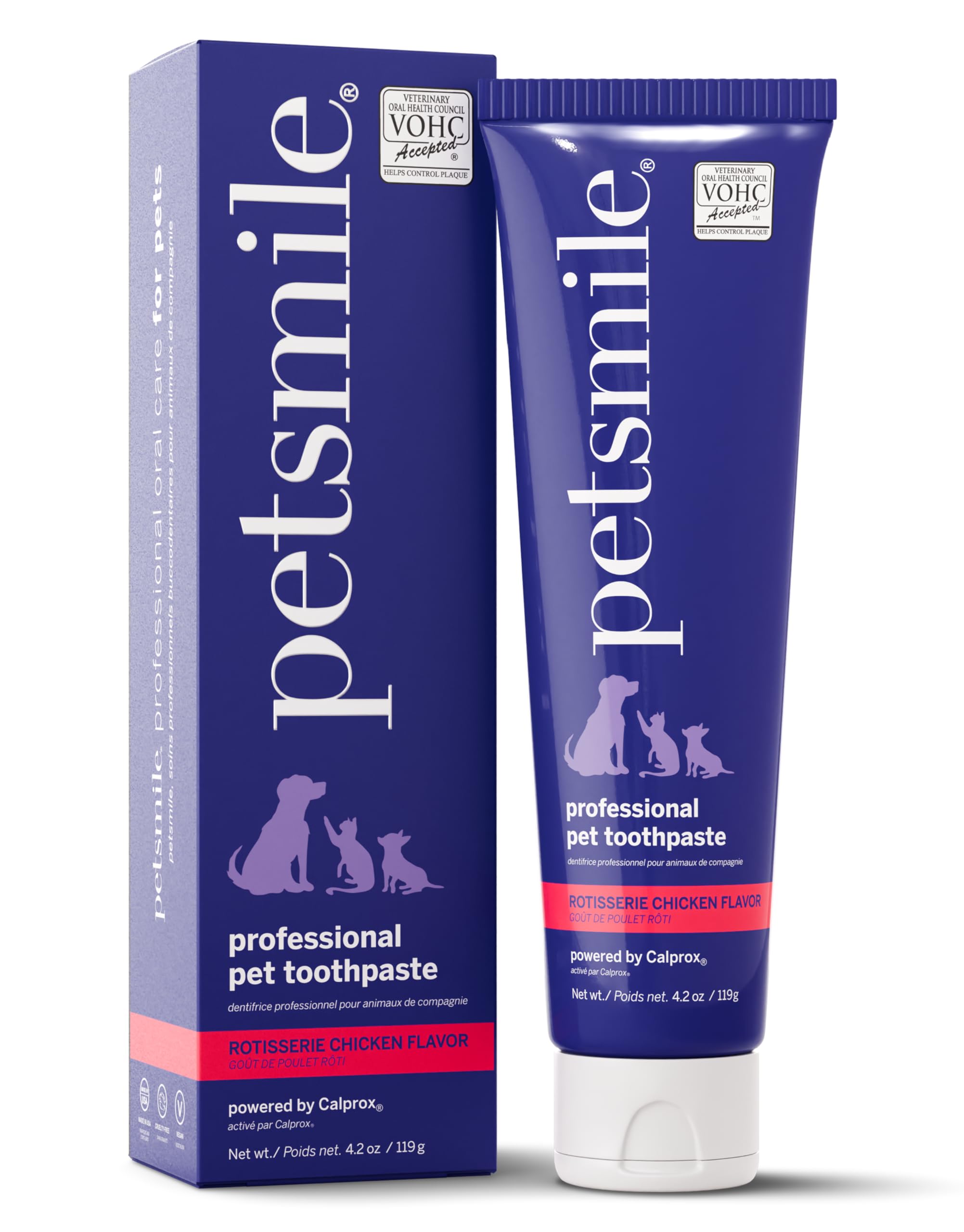 petsmile tubo frontal sabor pollo asado mostrando tamaño y presentación beneficios higiene diaria