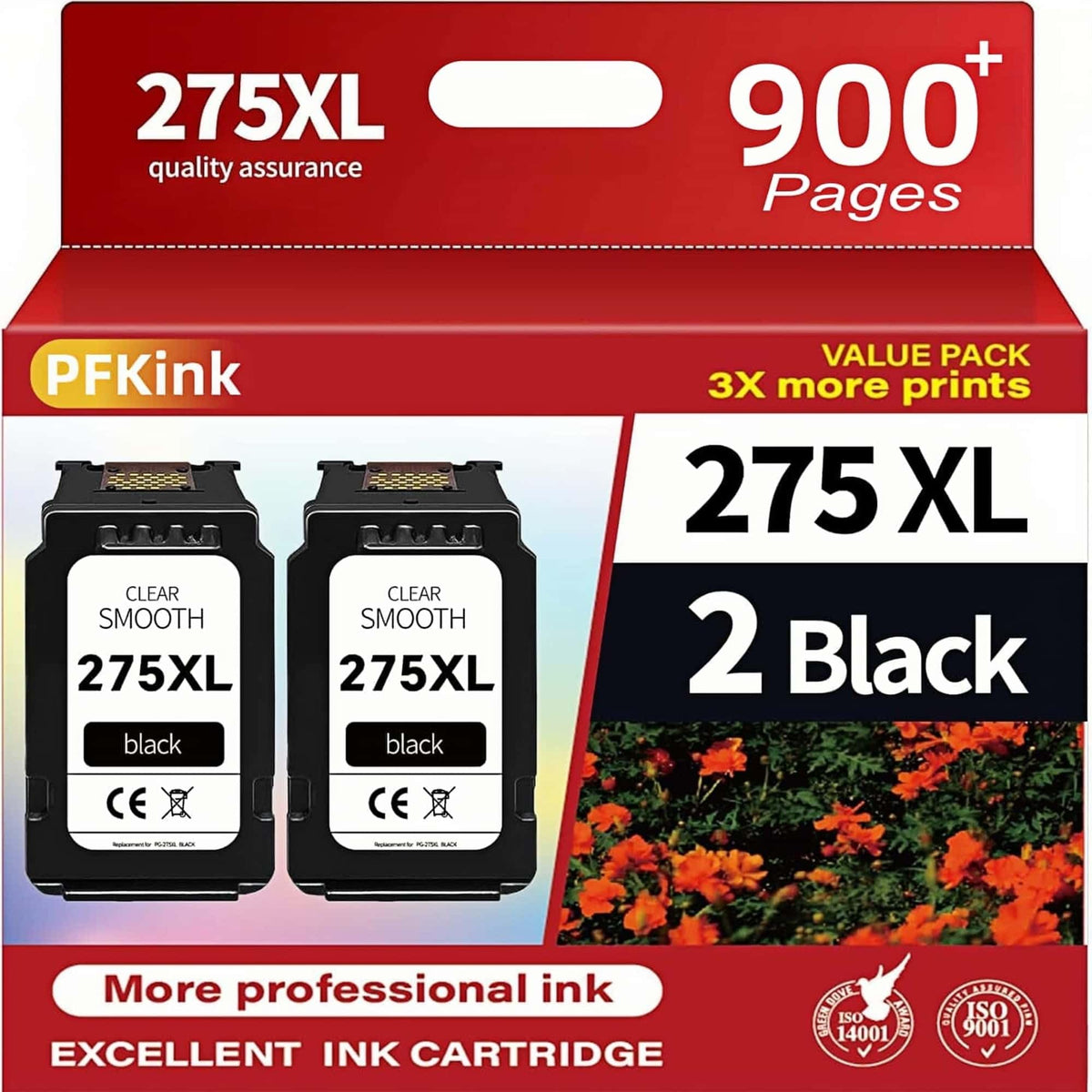 PFKink cartuchos 275XL frontal mostrando paquete doble y compatibilidad