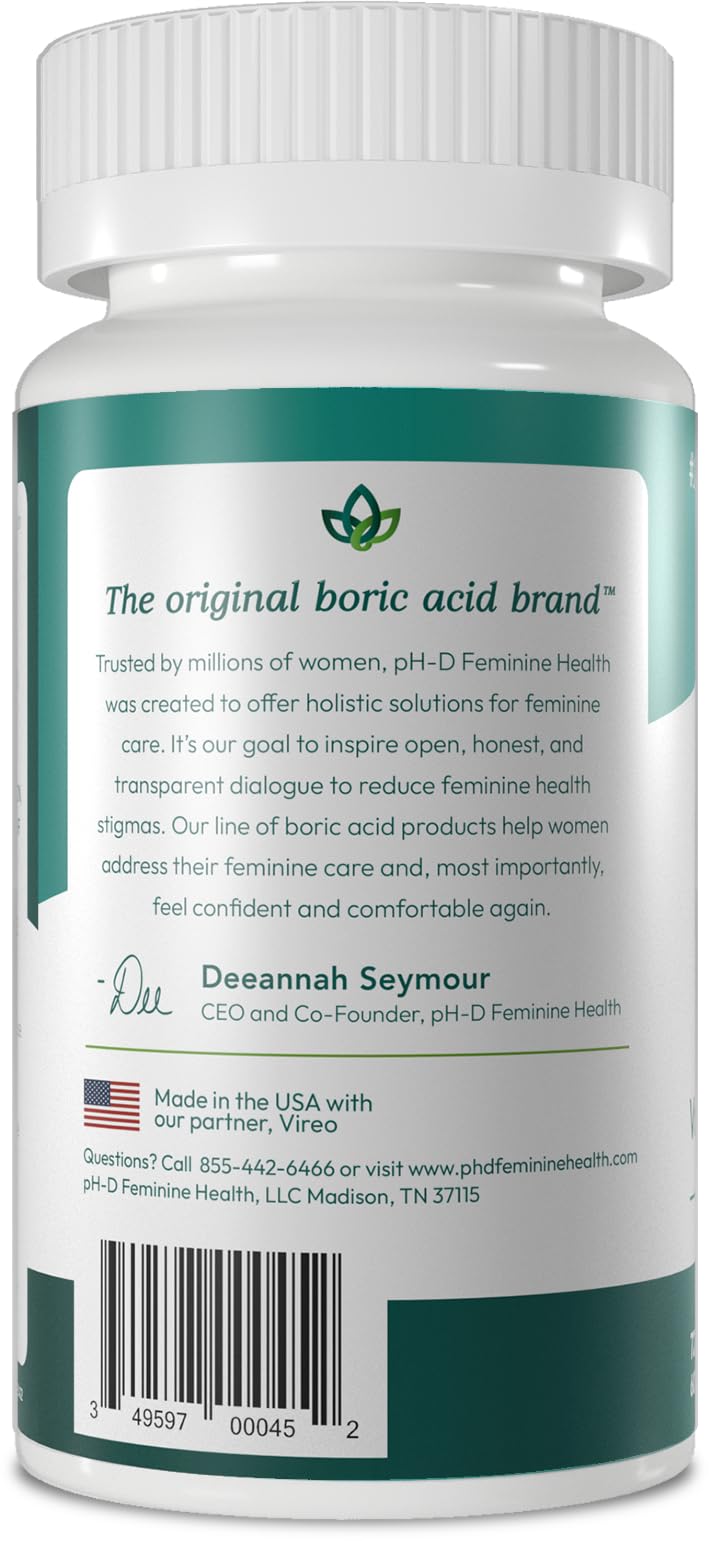 pH-D Feminine Health caja abierta con supositorios listos para uso y fácil acceso