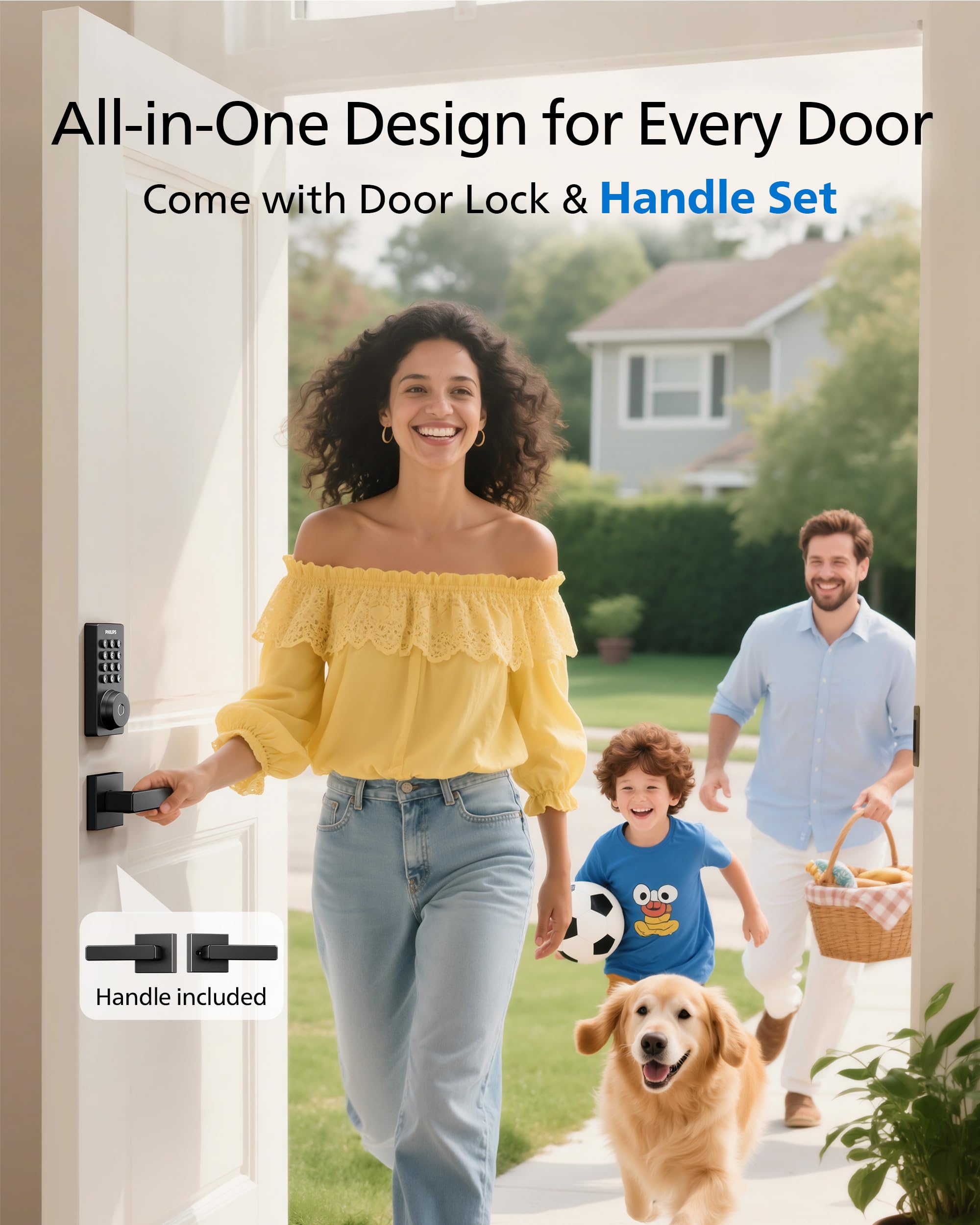 PHILIPS accessories and mounted hardware showing included handle set