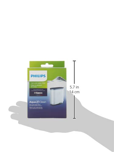 Philips AquaClean instalado en cafetera demostrando montaje click-and-go fácil