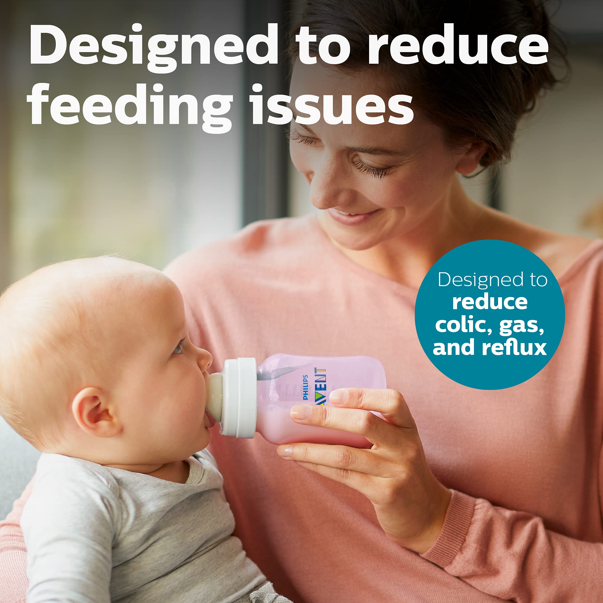 Philips Avent AirFree vent close-up demonstrating reduced air ingestion benefit