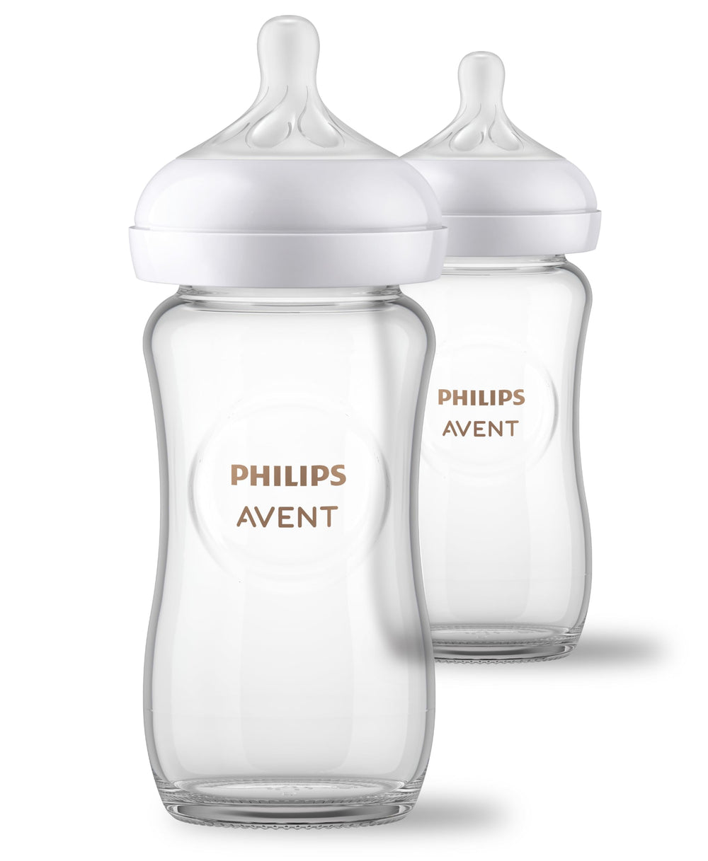 Philips Avent biberón frontal mostrando diseño y capacidad fácil de sujetar