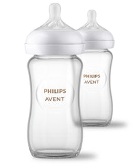 Philips Avent biberón frontal mostrando diseño y capacidad fácil de sujetar