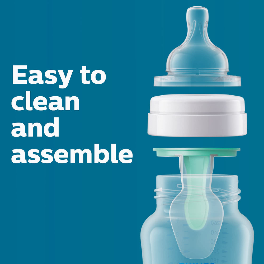 Philips Avent four bottles lined up communicating ready-to-use multiples for parents