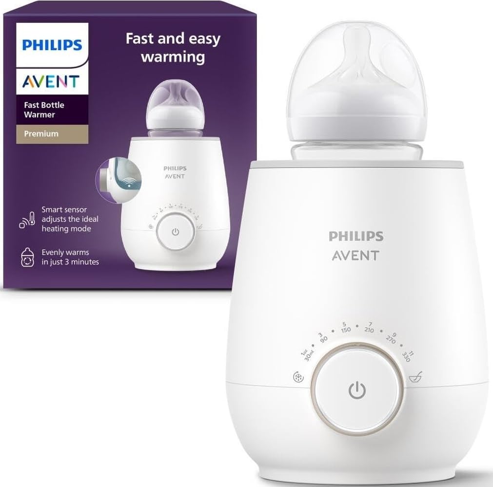 Philips Avent front view showing compact warmer and quick access benefit