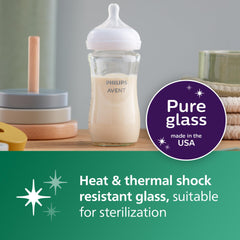 Philips Avent textura del vidrio borosilicato resistente y segura