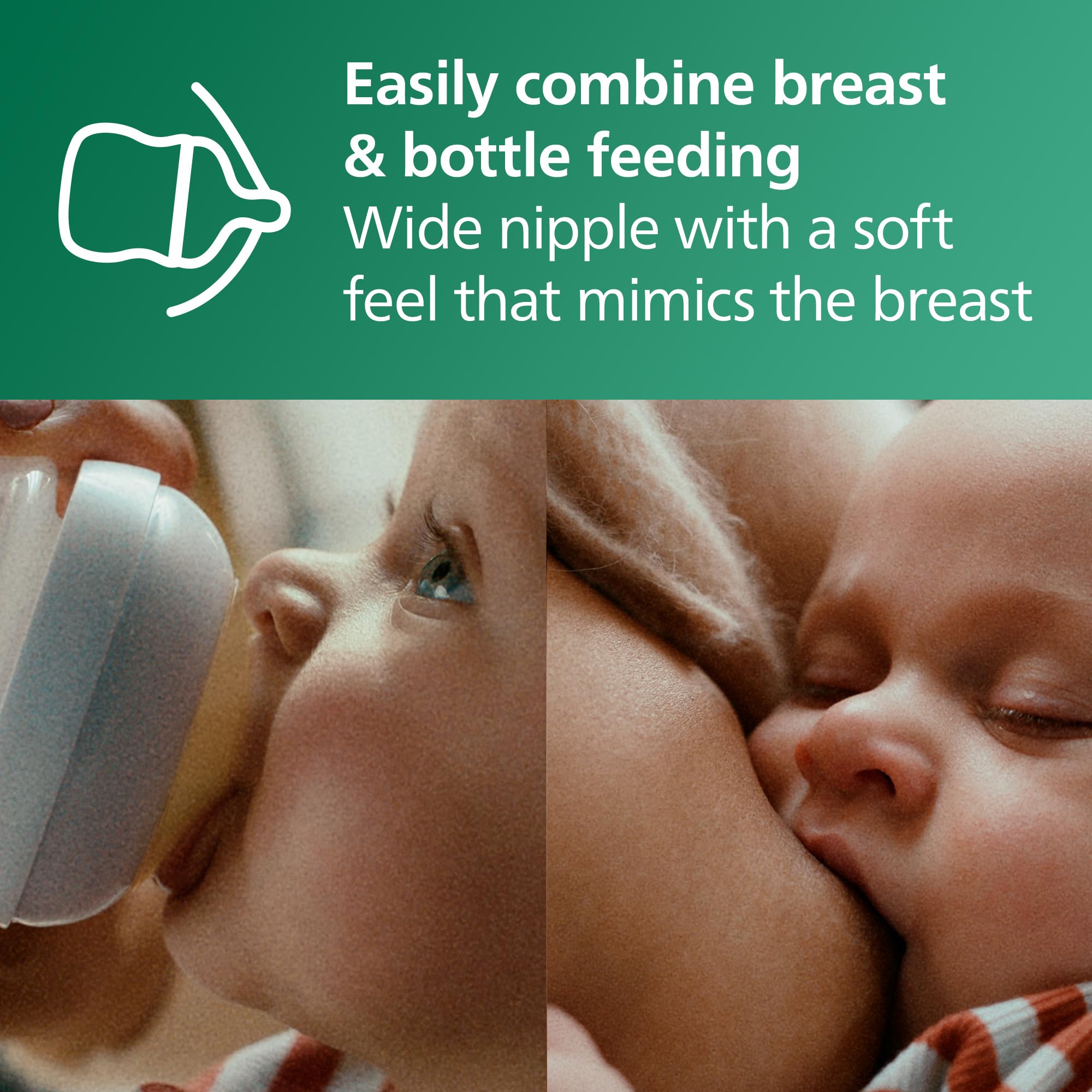 Philips Avent biberón junto a pecho para combinar lactancia y biberón