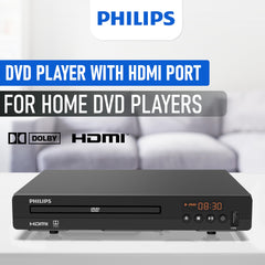 PHILIPS rear view with HDMI and RCA ports offering flexible connection options