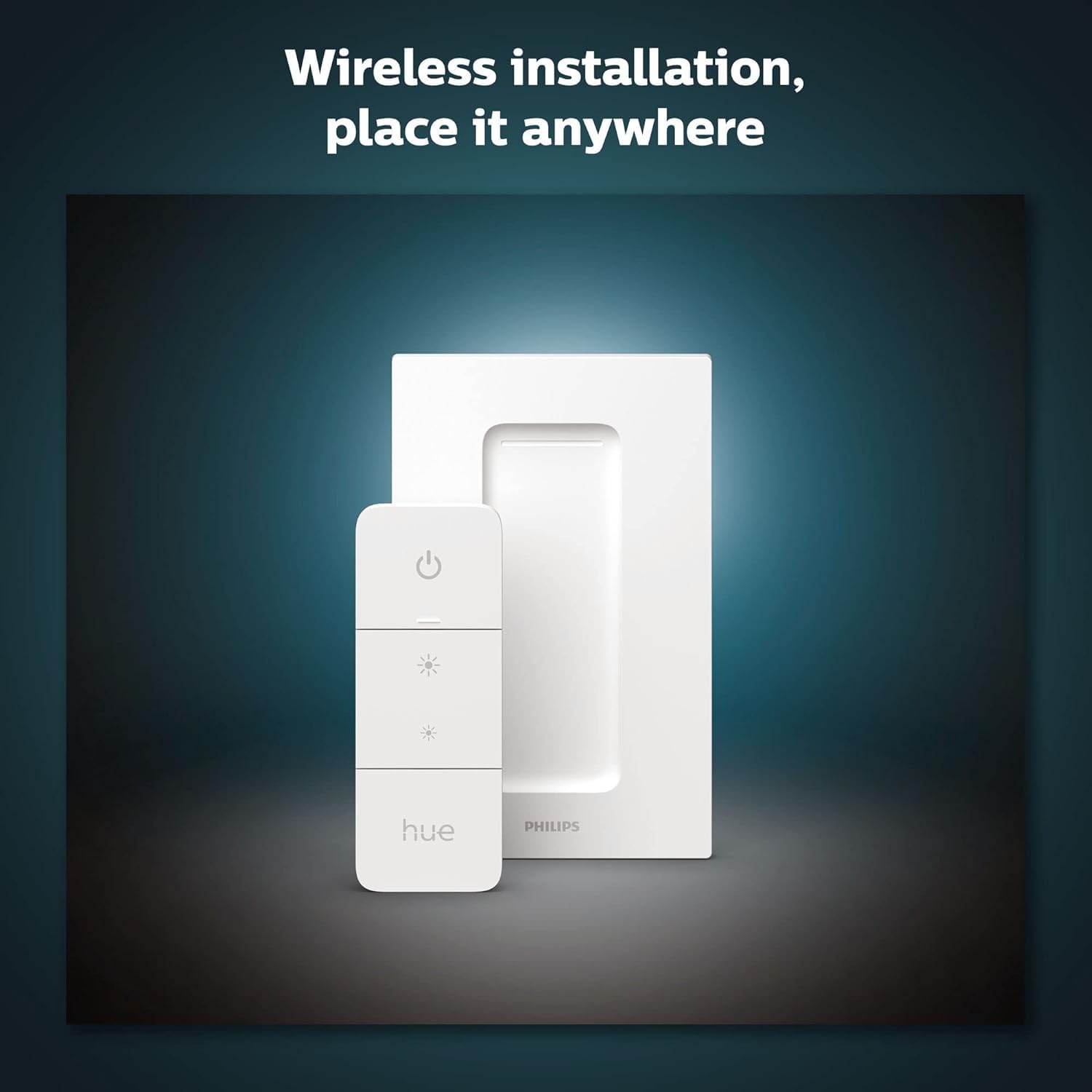 Philips Hue tapa trasera abierta mostrando pilas, larga duración