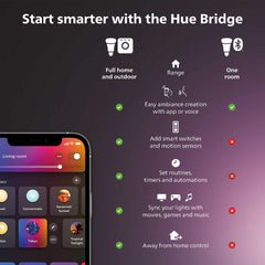 Philips Hue primer plano de botones marcados, uso sencillo