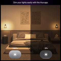 Philips Hue en uso para lectura ofreciendo luz blanca uniforme y cómoda