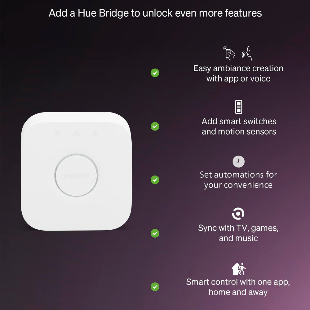 Philips Hue captura de la app Hue mostrando control de color y brillo