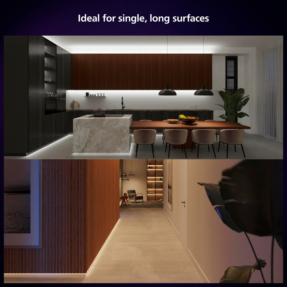 Detail of Philips Hue Solo cutting point marking where to trim for custom length